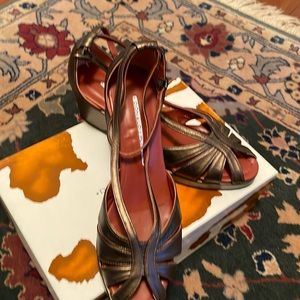 Donald Pilner bronze sandals.